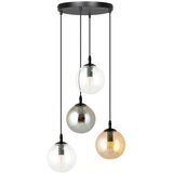  Visilica na sajli COSMO 4xE14/10W/230V prečnik 40 cm crna/siva/bež/prozirna | Eponuda.com