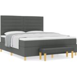  Pomožna postelja z ležiščem in klopjo Temno siva 180x200 cm Tkanina, (22083602) | Shoptok.si