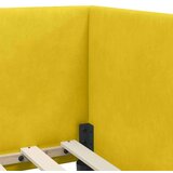 vidaXL Kotna postelja z vzglavjem Rumena 90 x 190 cm Žamet | Shoptok.si