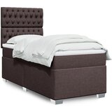 vidaXL Box spring postelja z vzmetnico temno rjava 90x200 cm blago Cene