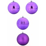 Set kuglica za božićno drvce XXL 4 pcs Lila Plastika | shoptok.hr
