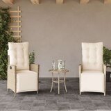  3-dijelni bistro set s jastucima bež od poliratana - bež i krem 1 | shoptok.hr
