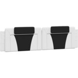 Maison Chic posteljno vzglavje - vzglavna omarica - vzglavna stranica bela in črna 200 cm umetno usnje, (21703958) | Shoptok.si