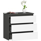 AKORD Cl3 Komoda, 3 Predali, Grafitno Siva/Bela, (5000332037) | Shoptok.si