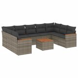 Maison Chic Seti vrtnega pohištva - Vrtna garnitura - Vrtni pohištvo set 10-delna z blazinami siv poli ratan, (21816184) | Shoptok.si