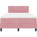  LED Box Spring Krevet Ružičasta 120 x 190 cm Baršun | shoptok.hr