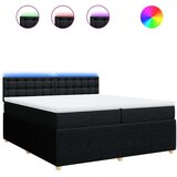 vidaXL Krevet s oprugama i madracem crni 200x200 cm od tkanine | shoptok.hr