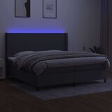 Box spring s madracem LED tamnosivi 200x200 cm tkanina | shoptok.hr