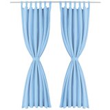 Furnova Zavese iz mikro satena 2 kosa z zankami 140x175 cm turkizne, (21917881) | Shoptok.si
