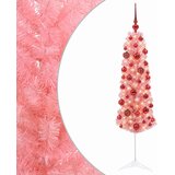  Umjetno usko božićno drvce s kuglicama 120 cm 150 LED lampica Slike