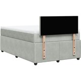 Box spring krevet s madracem svjetlosivi 120x200 cm baršunasti | shoptok.hr