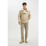 Defacto Slim Fit Faux Leather Jacket Slim Cut Zipper Collar Faux Für Lined Zipper | Shoptok.si