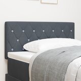 vidaXL Naslon za glavu s kristalnim gumbima, tamnosiva, 100 cm, baršun | shoptok.hr