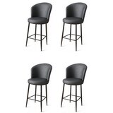 Hanah home Uras - Anthracite, Black AnthraciteBlack Bar Stool Set (4 Pieces) | ePonuda.com