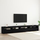 vidaXL set TV ormara od 3 dijela s LED svjetlima crni hrast konstruirano drvo, TV ormari s LED svjetlima 2 kom crni hrast 75x35x40 cm konstruirano drvo | shoptok.hr