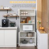  Kuhinjski ormarić kuhinjska kredenca seoski stil 2 ormarića 2 police 70 cm x 40 cm x 170 cm bijela + crna | shoptok.hr