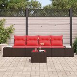  Kavčna garnitura z blazino 5 pcs Rjava poli ratan, (5000154562) | Shoptok.si