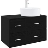  Set namještaja za kupaonicu 2 kom. Crni hrast Konstruirano drvo Crna 49,5 x 44,5 x 76 cm | Shoptok.si