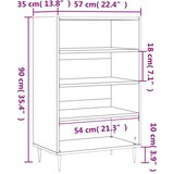  Visoka komoda bijela 57 x 35 x 90 cm od konstruiranog drva | shoptok.hr