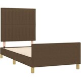  Okvir za krevet s uzglavljem tamnosmeđi 90x190 cm od tkanine | shoptok.hr