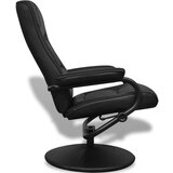 TV naslonjač od umjetne kože s osloncem za noge crni | shoptok.hr