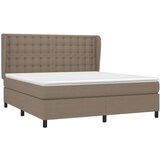  Box spring postelja z vzmetnico taupe 180x200 cm blago | Shoptok.si