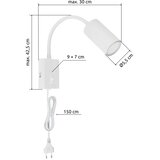 Globo 57911WW - fleksibilna zidna lampa robby 1xGU10/25W/230V bela | Eponuda.com