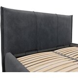 MID.YOU OBLAZINJENA POSTELJA 140 cm x 200 cm , les, tekstil, leseni material barve grafita | Shoptok.si