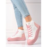 SHELOVET women's sneakers high white-green | shoptok.hr