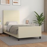  Okvir za krevet s uzglavljem krem 80 x 200 cm od umjetne kože | shoptok.hr