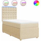  Krevet s oprugama i madracem krem 90 x 190 cm od tkanine | shoptok.hr