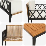  Set vanjskog namještaja 4 pcs Smeđa i krem bijela poliratan | shoptok.hr