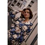 Marisse Black Floral V-Neck Sweatshirt | ePonuda.com