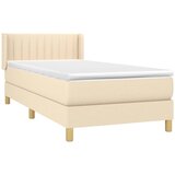  Krevet s oprugama i madracem krem 90 x 200 cm od tkanine | shoptok.hr