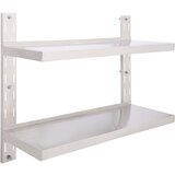Maison Chic Dvodelna Stenska polica - Viseča Polica nerjaveče jeklo 100x30 cm, (21784728) | Shoptok.si