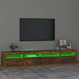 TV ormarić s LED svjetlima boja dimljenog hrasta 240x35x40 cm | shoptok.hr