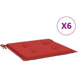  Jastuci za vrtne stolice 6 kom crveni 50 x 50 x 4 cm od tkanine | shoptok.hr