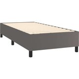  Box spring postelja z vzmetnico siva 80x200 cm umetno usnje | Shoptok.si