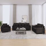  3-dijelni set sofa s jastucima crni od mikrovlakana Cijene