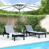 vidaXL Ležaljke za sunčanje 2 kom crne 199,5x60x74 cm od borovine | shoptok.hr