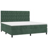  Box spring postelja z vzmetnico temno zelena 200x200 cm žamet, (20761193) | Shoptok.si