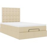 vidaXL Otomanski posteljni okvir z vzmetnico krem 120x190 cm blago, (21607831) | Shoptok.si