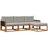 vidaXL Zunanja garnitura za sedenje 4 pcs Naravna in svetlo siva, (5000281863) | Shoptok.si