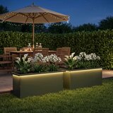  Vrtna posuda za sadnju s LED svjetlom 2 kom. Maslinastozelena - Maslinastozelena 30 x 80 x 30 cm 2 | shoptok.hr