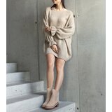 Gemre Beige dress with ruched sleeves Najeta | shoptok.hr