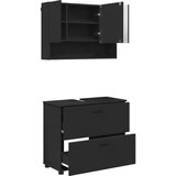  Set namještaja za kupaonicu 2 kom. Crna 76,5 x 35 x 64 cm | shoptok.hr
