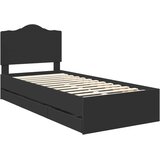  Krevetna konstrukcija Crna 90 x 200 cm Inženjersko Drvo | shoptok.hr