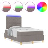 Box LED Box Spring Postelja z vzmetnico Taupe 120 x 200 cm blago, (5000127037) | Shoptok.si
