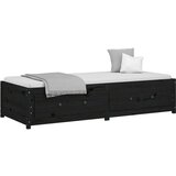  Dnevni ležaj Crna 75 x 190 cm 2FT6 jednokrevetni od borovine | shoptok.hr