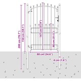 Vrata ograde s bodljama EMMEN 100 x 200 cm | shoptok.hr